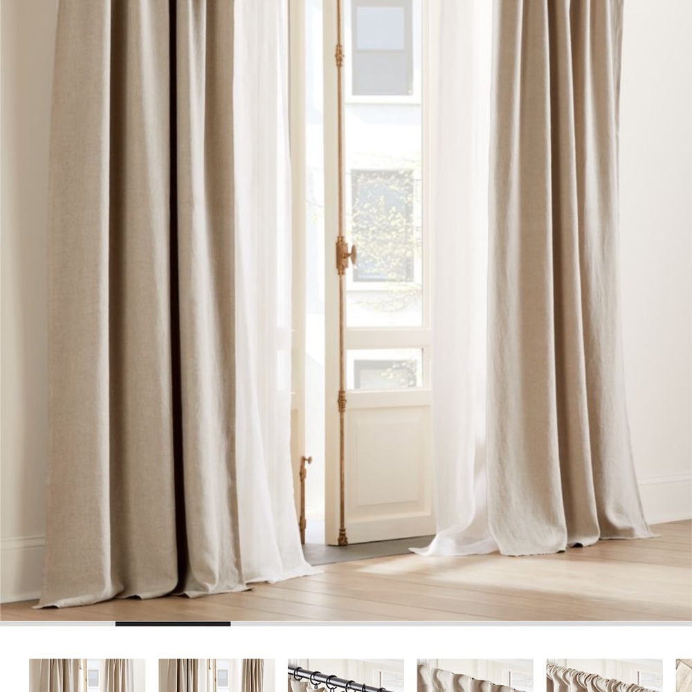 CB2 Cream and Tan Curtains